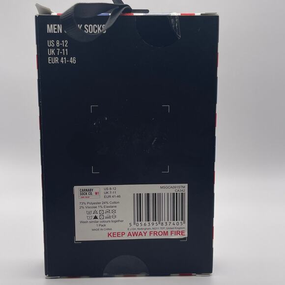 Carnaby Sock Co. London England Double Decker Bus Men's Socks 1 Pair Gift Box - Picture 2 of 4